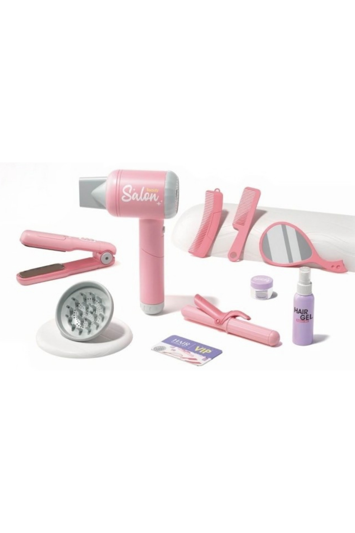 P-AURA SPECIAL PINK SET (スペシャルセット)S/M/L TRENDZONE Sesli Işıklı Kuaför Seti Oyuncak | Saç Kurutma Makinesi