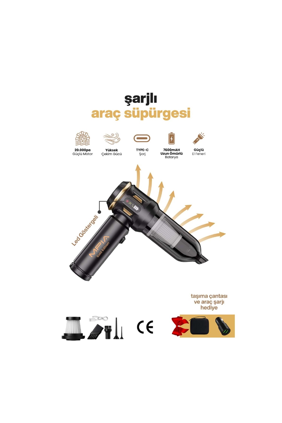 Midcom MCV-05 Gold Edition 10 IN 1 Araç Süpürgesi - Fiyatı, Yorumları