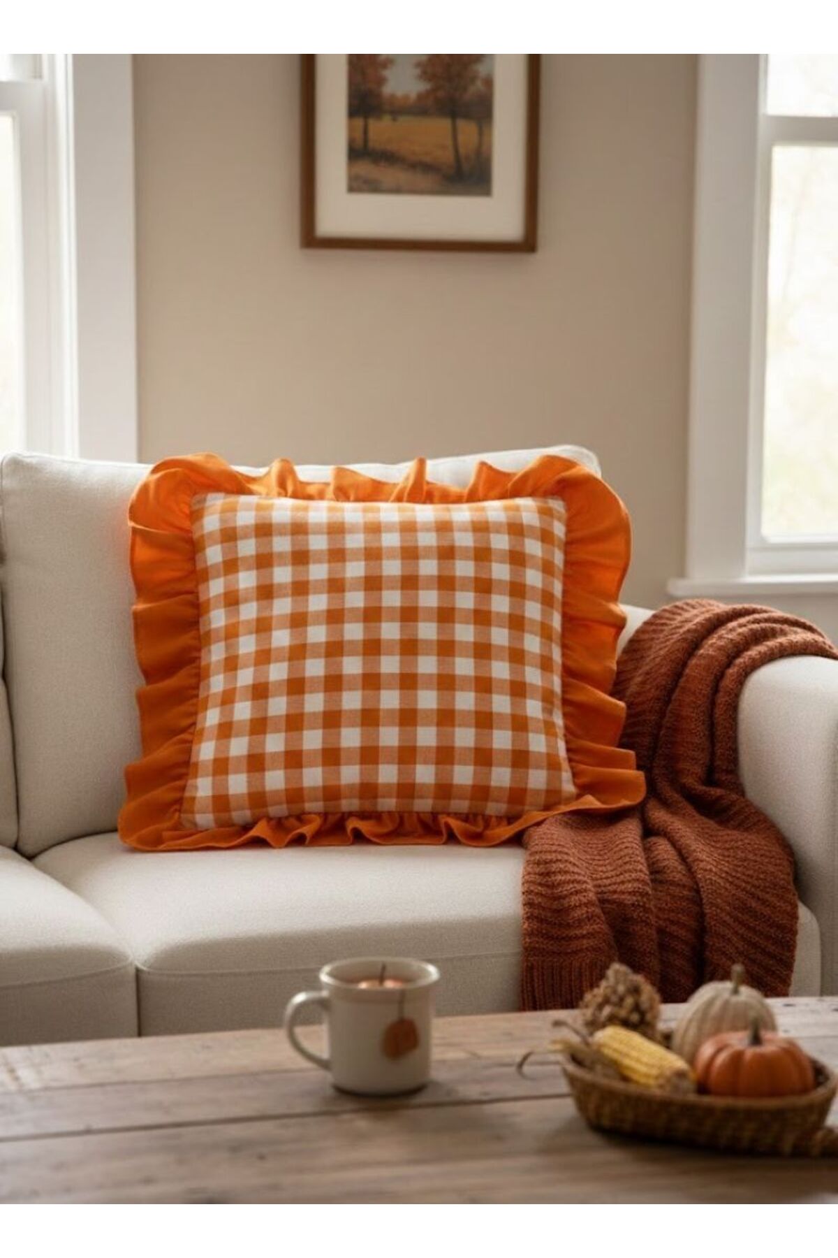 Modern Pötikare Patterned Frilly Pillowcase 43x43 CM