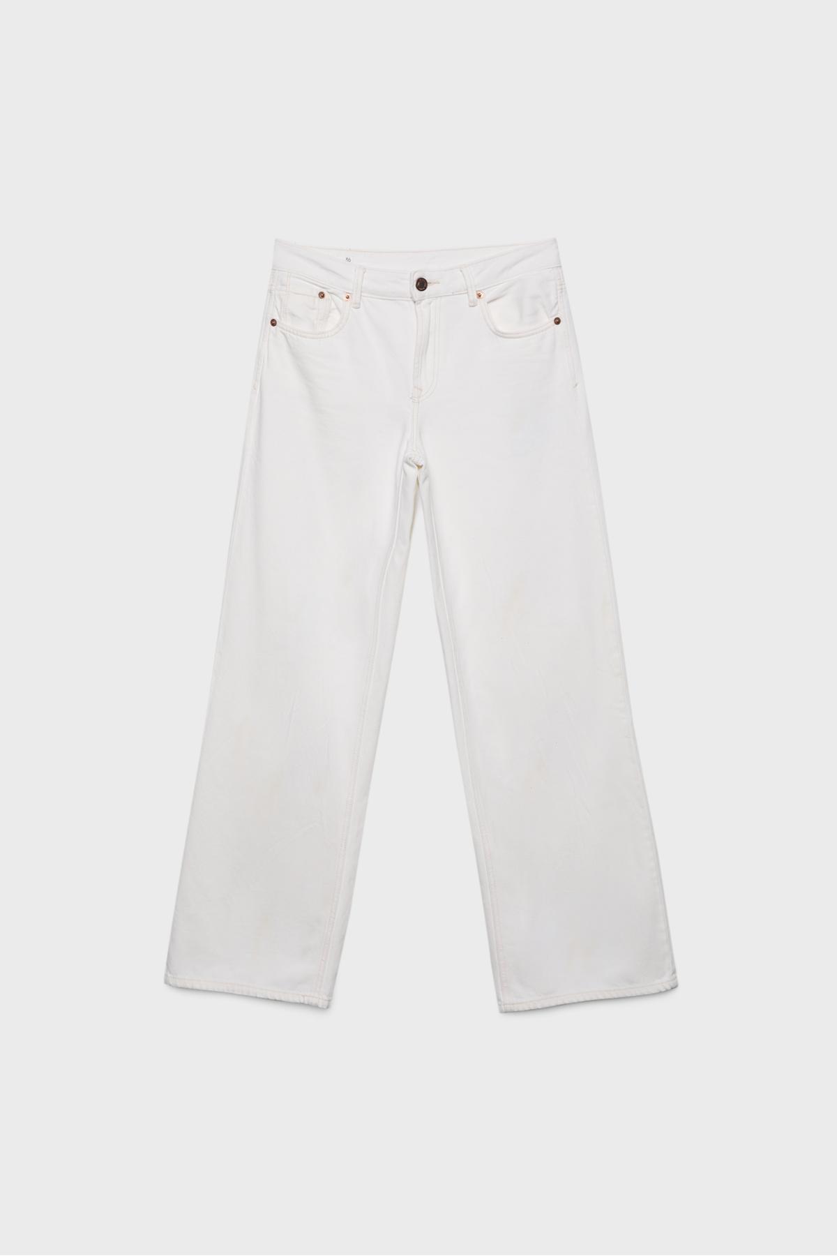 Stradivarius  D91 Düşük Bel Fitilli Geniş Paça Jean - Görsel 6