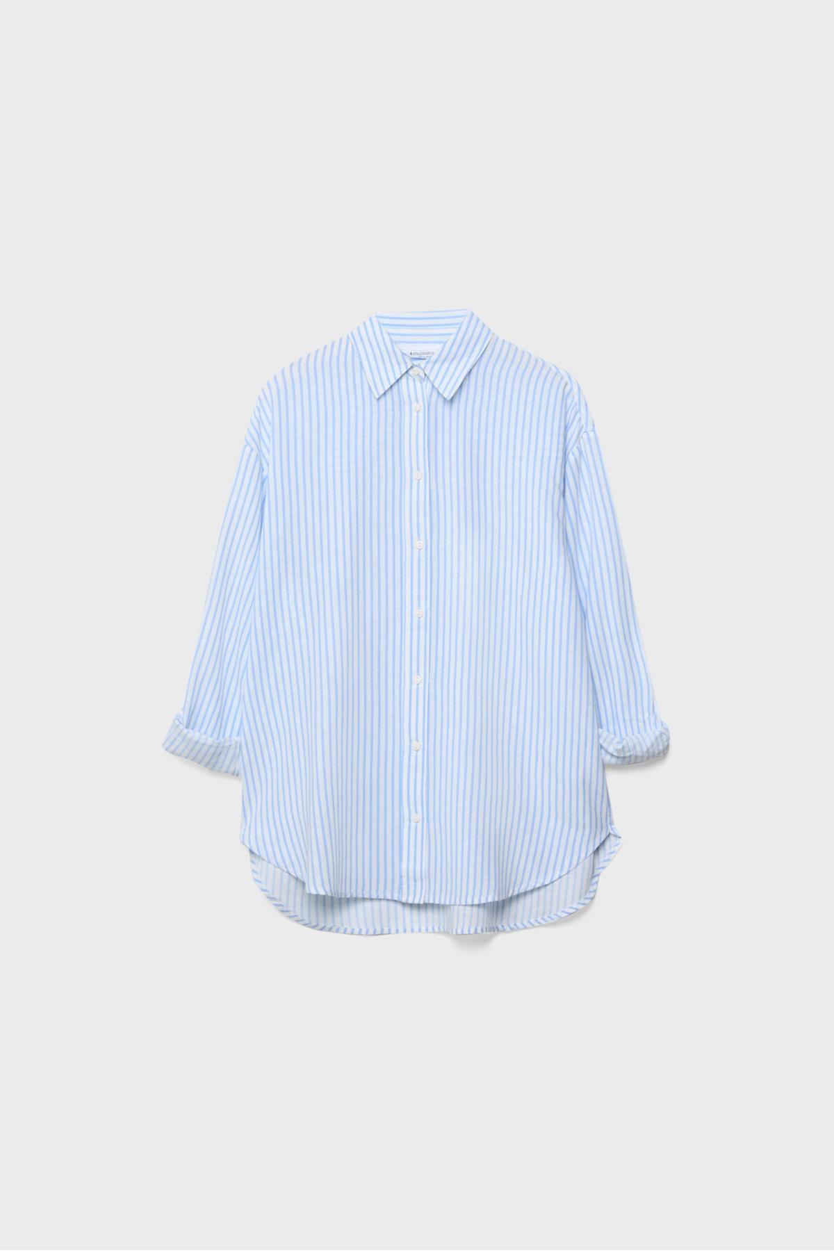 Stradivarius  Keten görünümlü gömlek - Görsel 6