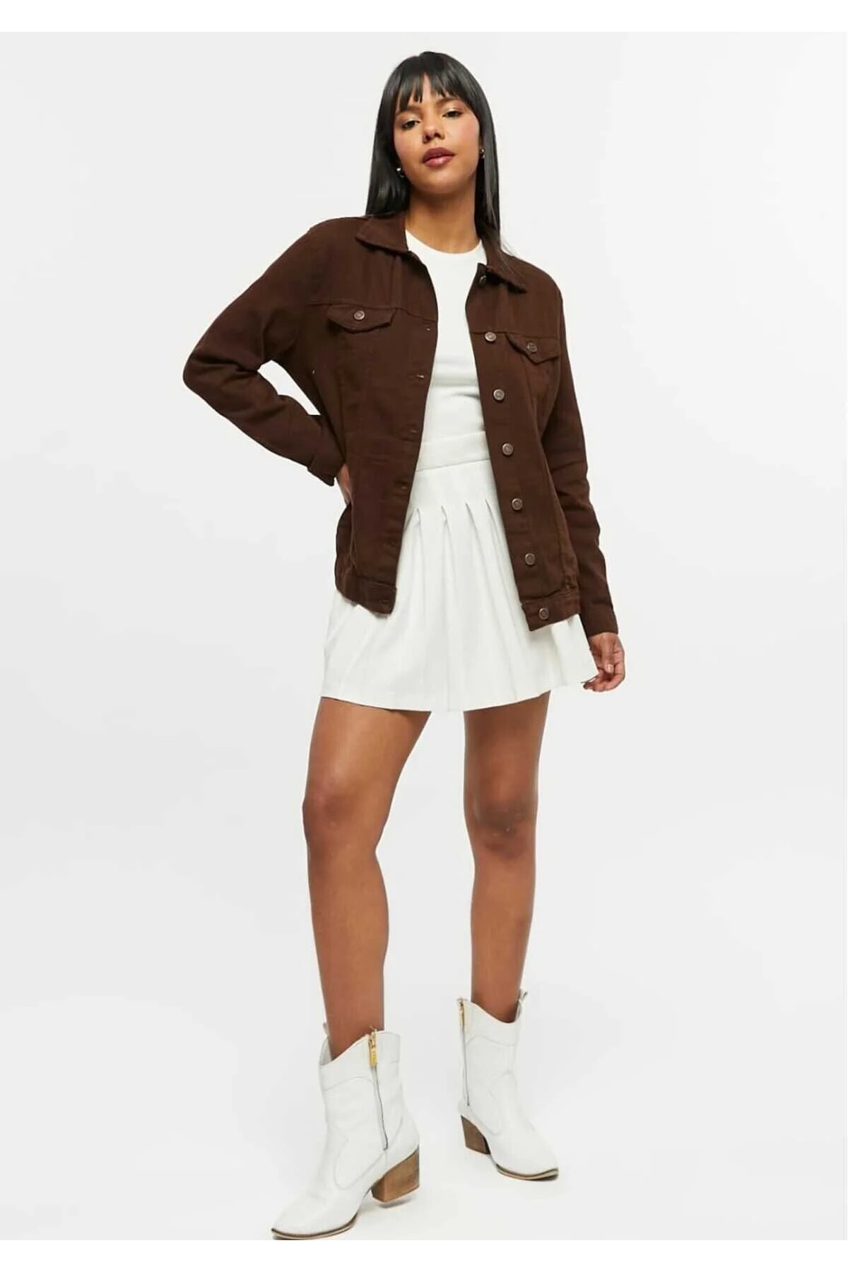 KENE JEANS  KETEN BOYFRİEND TAM KALIP DÜĞMELİ CEKET - Görsel 3