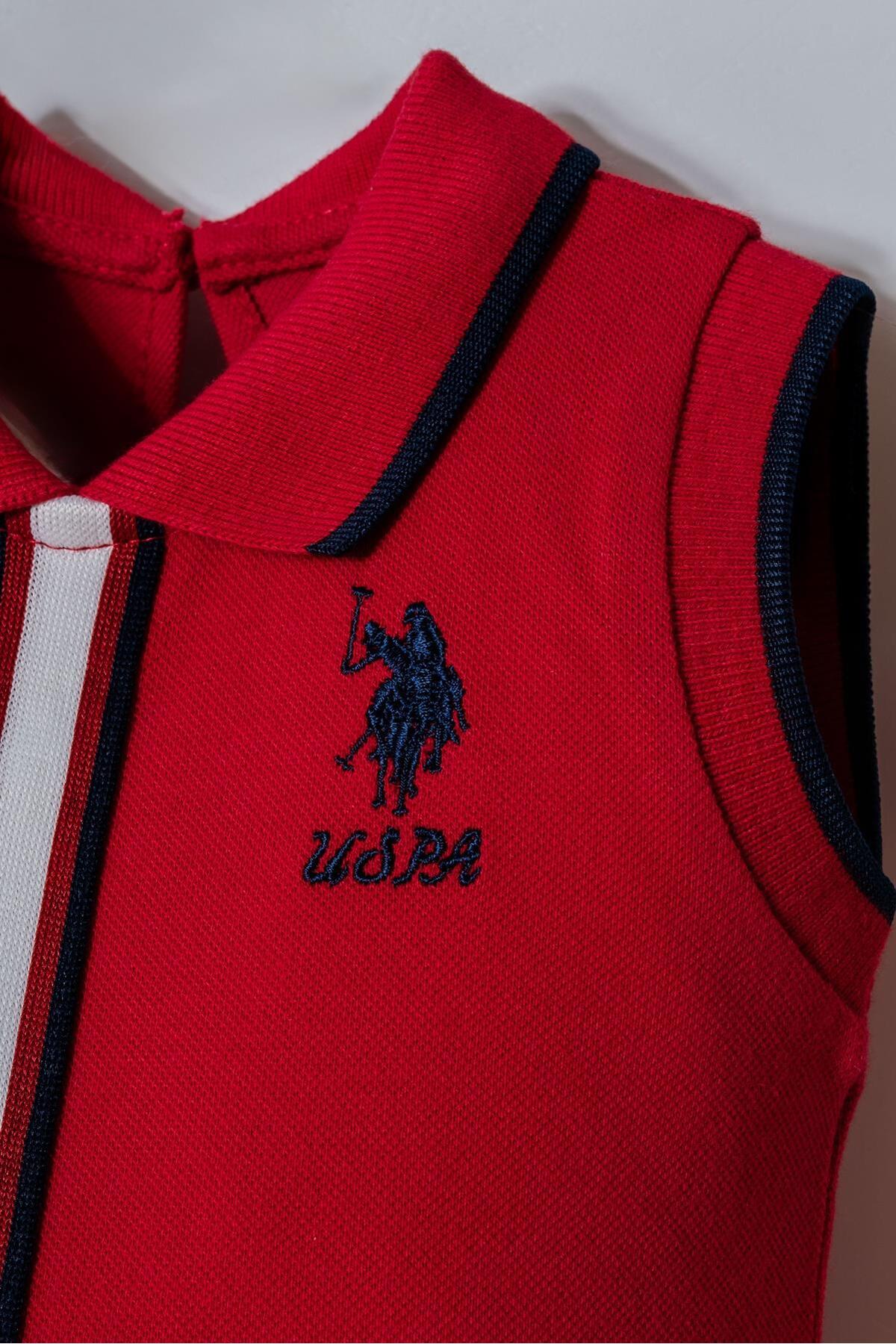 U.S. Polo Assn. Kız Bebek Kolsuz Polo Yaka Pike Elbise %100 Pamuk fotoğrafı 2 (önizleme)