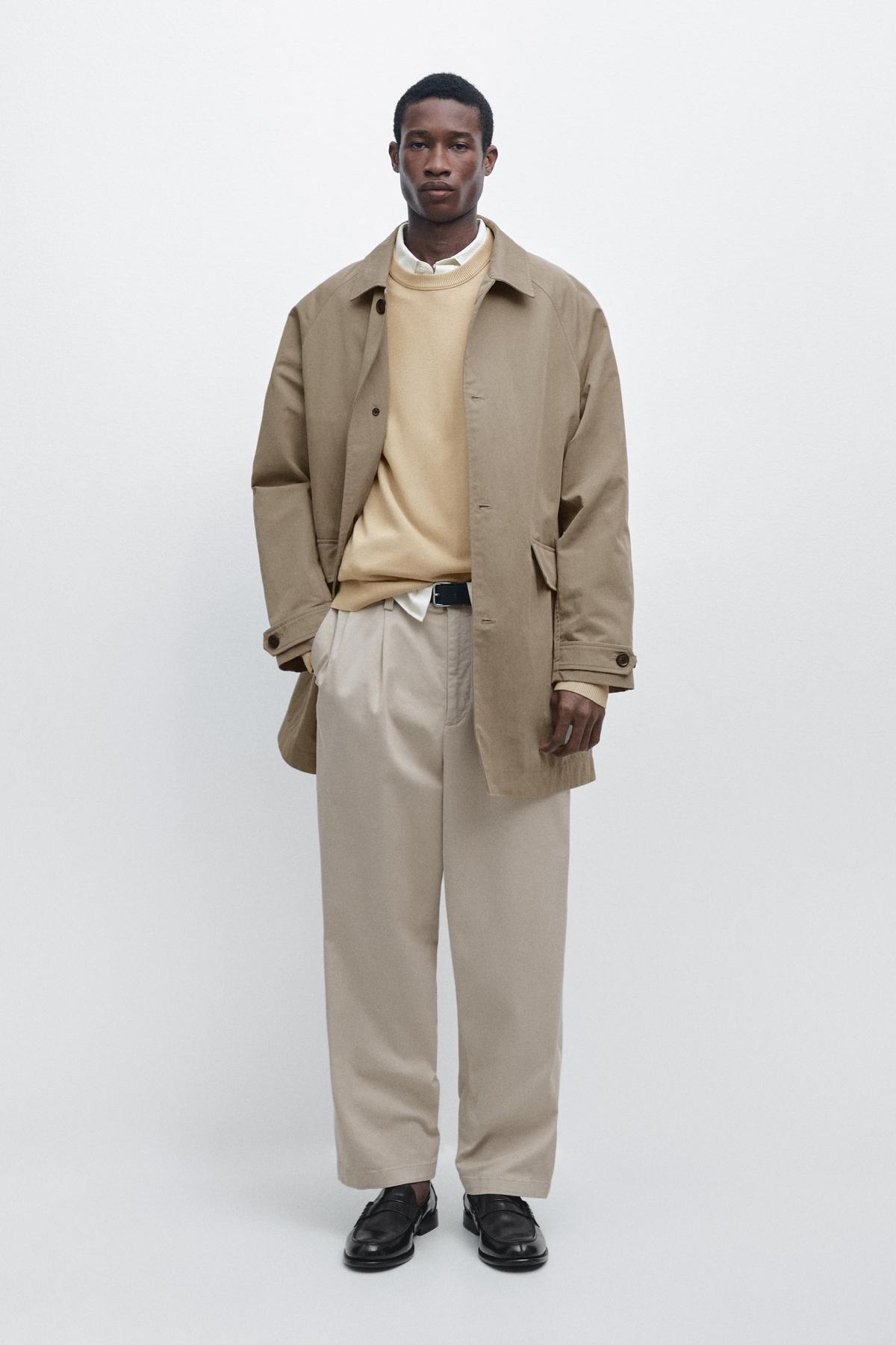 Massimo Dutti  Katlı yaka hafif trençkot