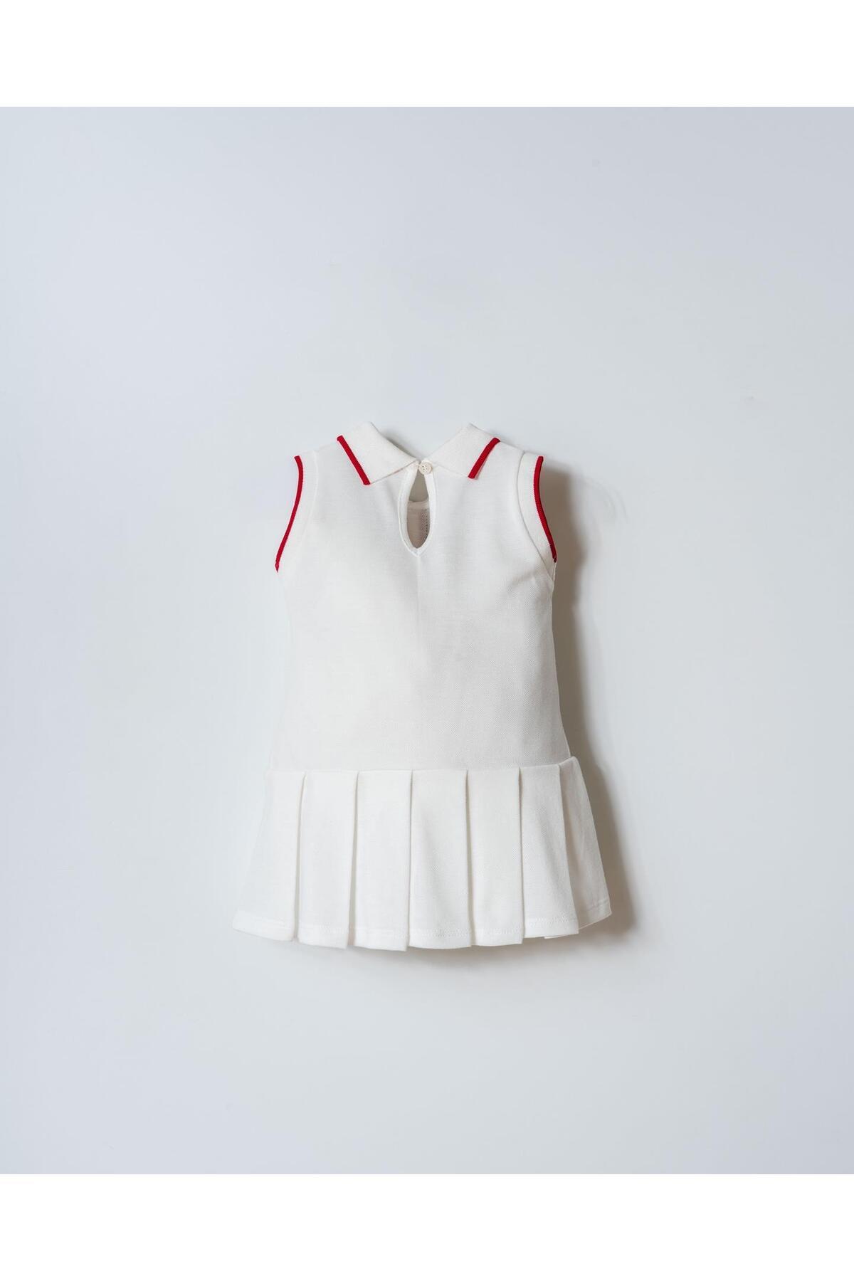 U.S. Polo Assn. Kız Bebek Kolsuz Polo Yaka Pike Elbise %100 Pamuk fotoğrafı 4 (önizleme)