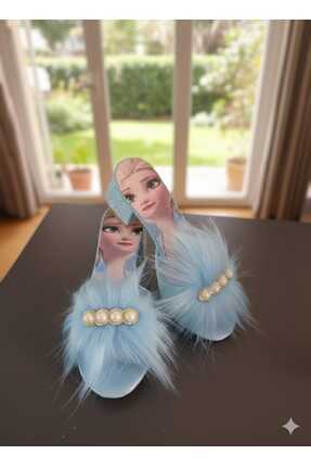 SGF KIDS MAVİ KUM SİMLİ TERLİK ÇOCUK KARAKTERLİ TOPUKLU ABİYE TERLİK