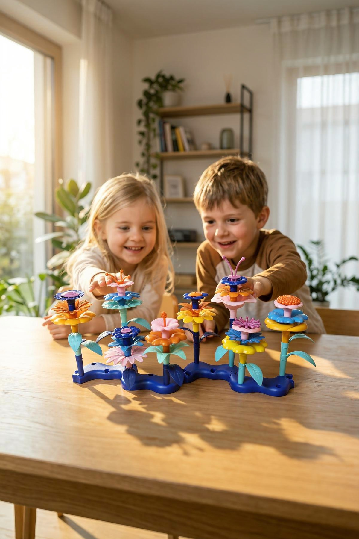 kidva 52 Parça Çantalı Okyanus Çiçek Bahçesi Yapım Seti Eğitici Blok Oyuncak Bul Tak Montessori 3 Yaş fotoğrafı 3 (önizleme)