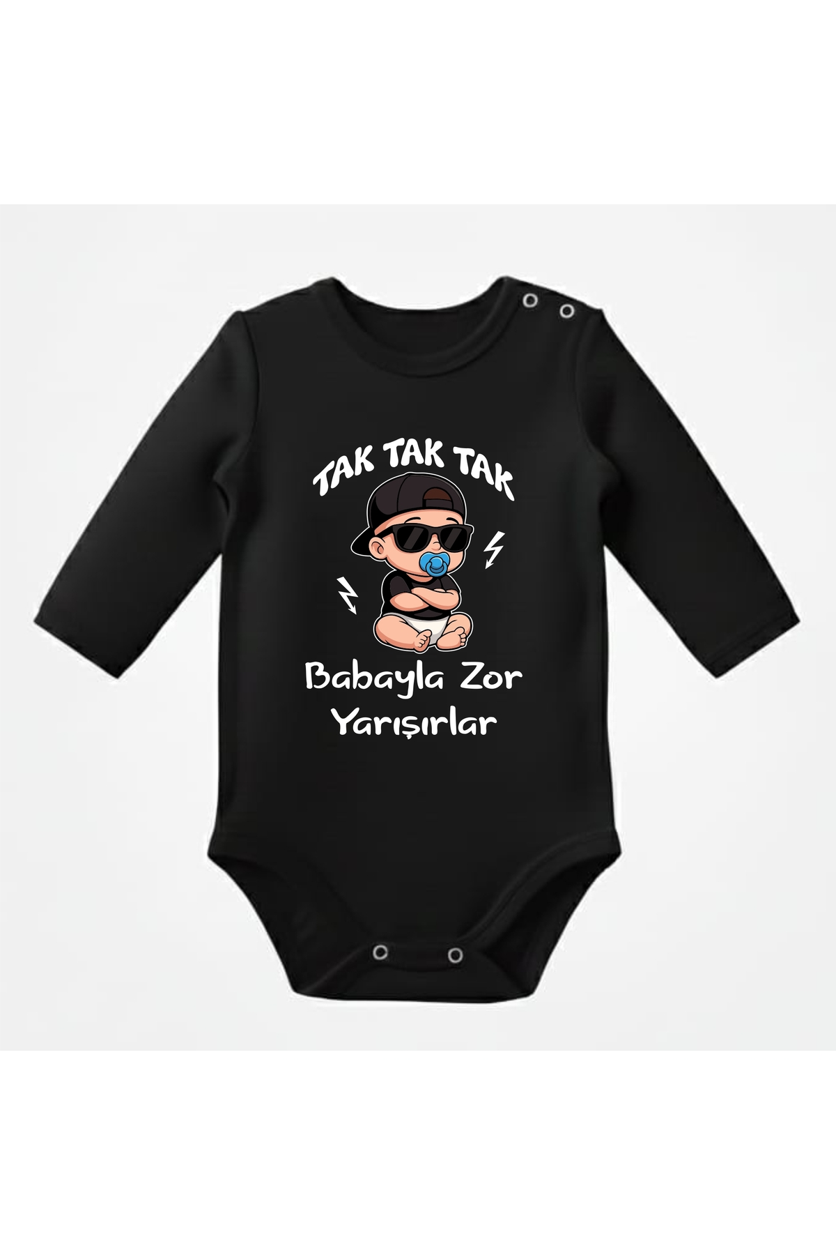 THEY HARDLY COMPETE WITH THE FATHER, BABY BODYSUIT WITH BABY