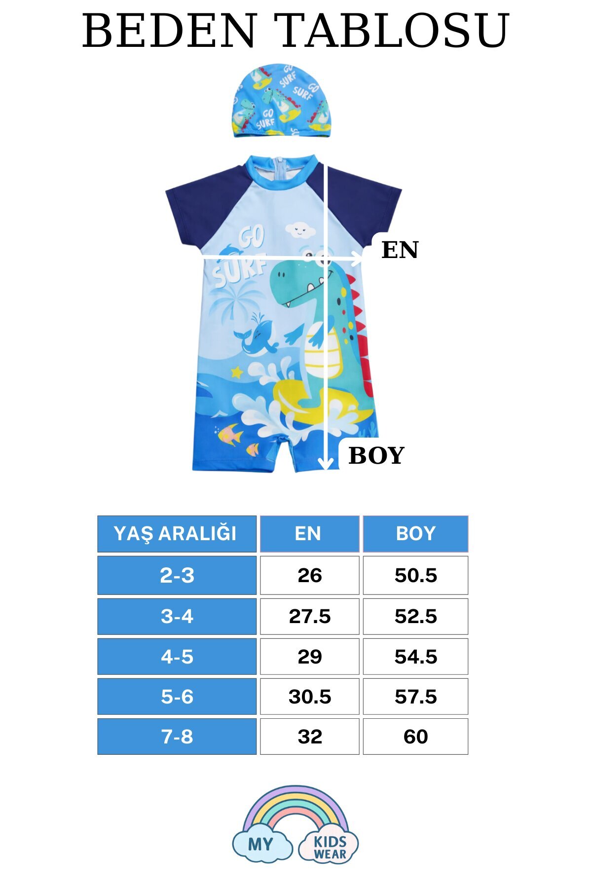 My Kids Wear Erkek Çocuk Boneli Fermuarlı Çocuk Plaj Mayosu 2-8 Yaş 12557 fotoğrafı 2 (önizleme)