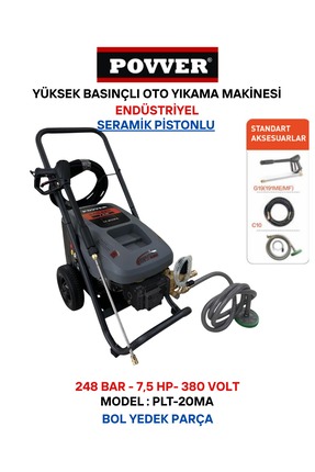 povver Yüksek Basınçlı Endüstriyel Yıkama Makinası (3700 W-5HP-180 BAR)
