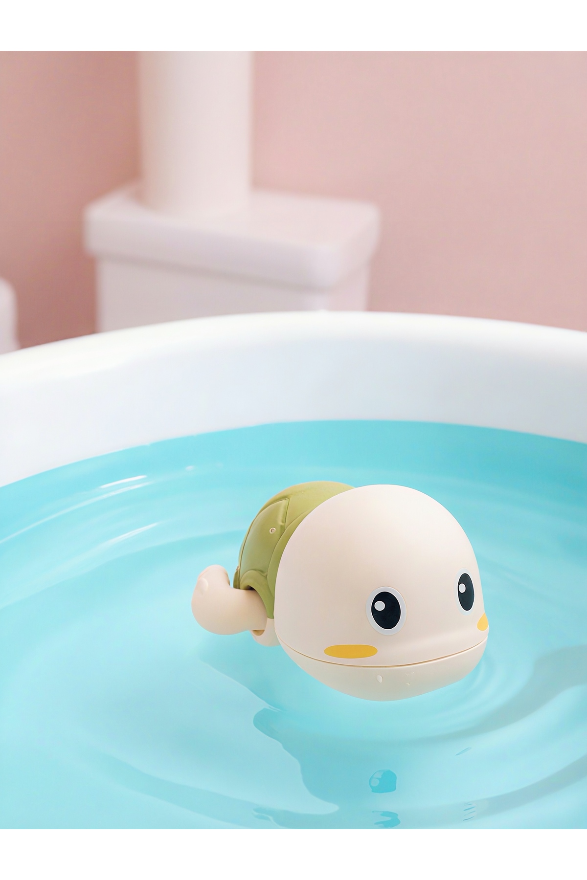 Circle Toys Kurmalı Kaplumbağa Bebek Banyo Oyuncağı – Suda Yüzen, Su Oyuncağı - Yeşil Kaplumbağa fotoğrafı 7 (önizleme)