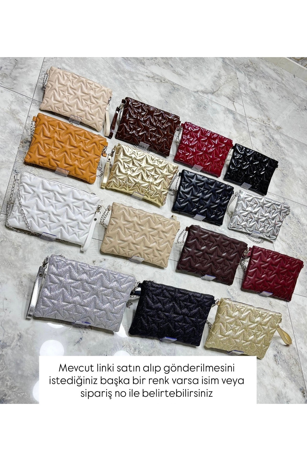 MyleeButik Yıldız Desenli Portföy Çanta görsel 8