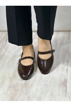 KAYGISIZ AYAKKABI Kadın Babet Bordo Bantlı Kemerli Hafif Rahat Şık İş Ofis Gü...