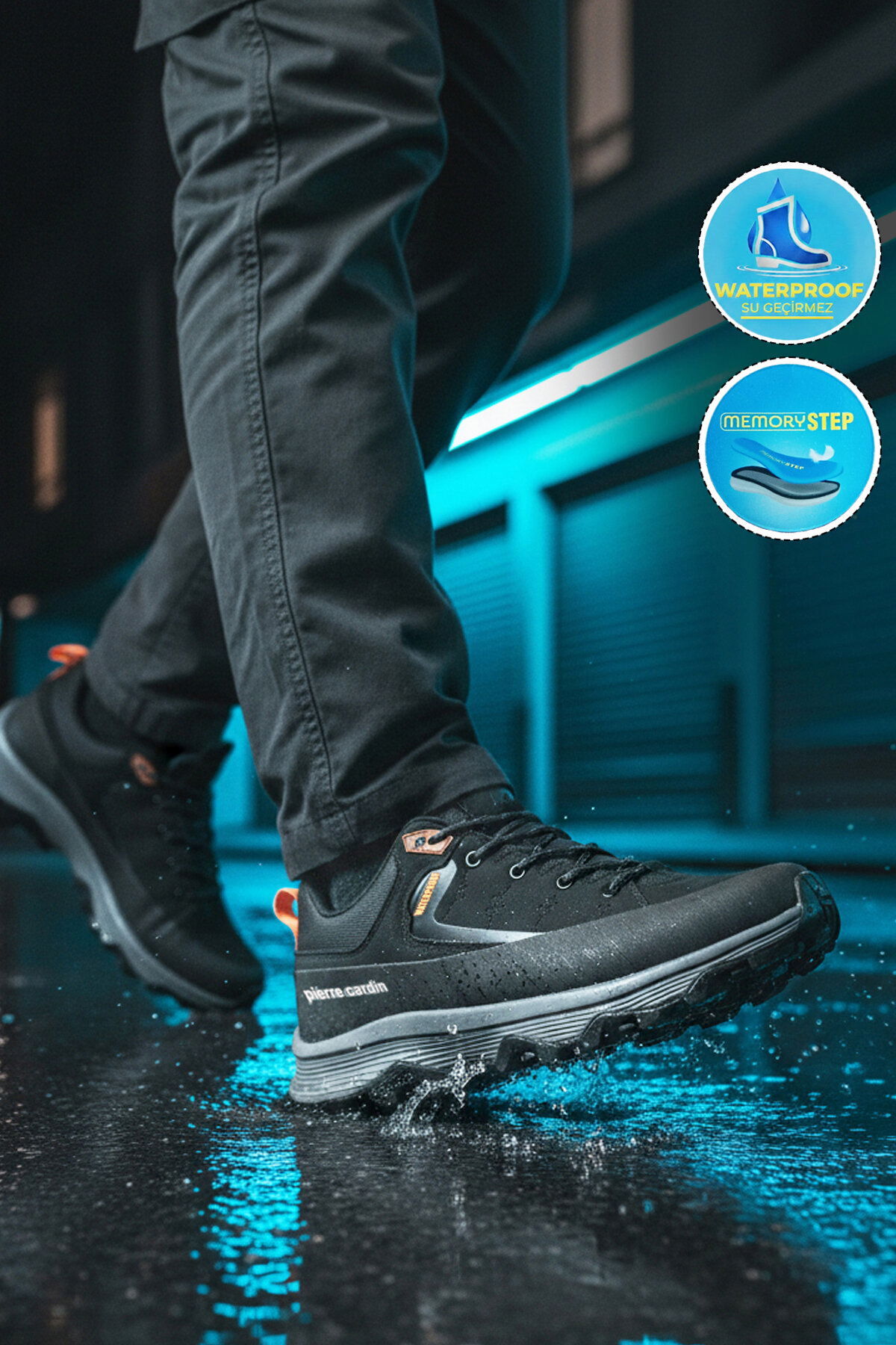 Pierre Cardin Siyah Hafızalı Taban Su Geçirmez Kaymaz Erkek Outdoor Yürüyüş Ayakkabı PCI-11006 M