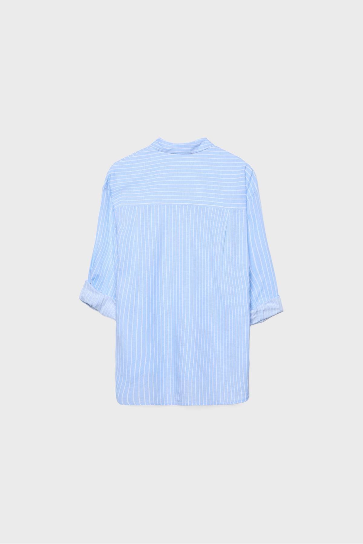 Stradivarius  Keten görünümlü gömlek - Görsel 7