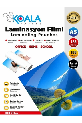 Koala A5 PVC KAPLAMA LAMİNASYON 125 MİCRON 100 ADET