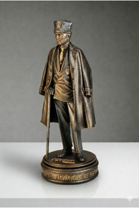 AF SANART Atatürk Elinde baston Tutan Dekoratif Biblo Heykel