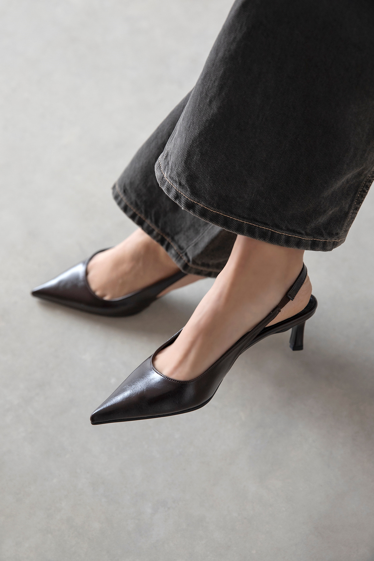 Straswans  Molly Kadın Topuklu Kırışık Deri Ayakkabı Kahve - Görsel 3