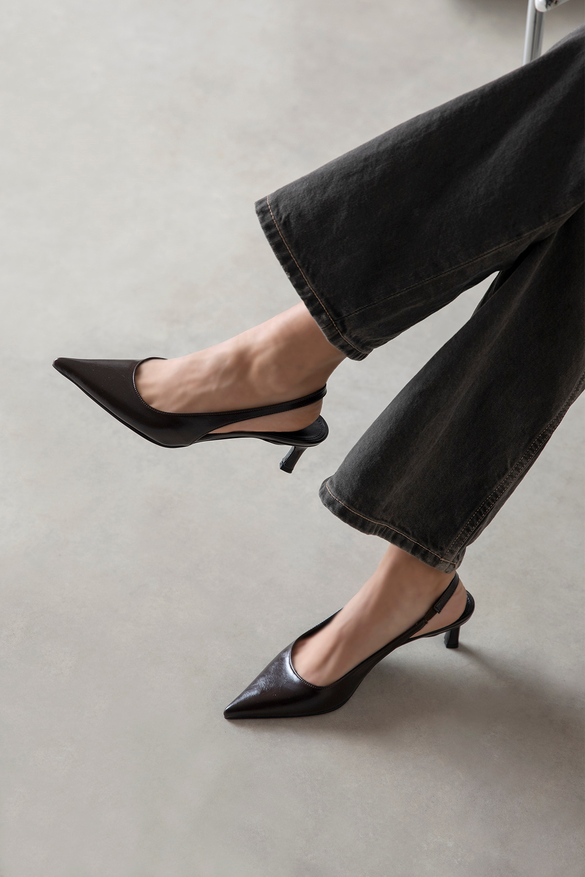 Straswans  Molly Kadın Topuklu Kırışık Deri Ayakkabı Kahve - Görsel 2