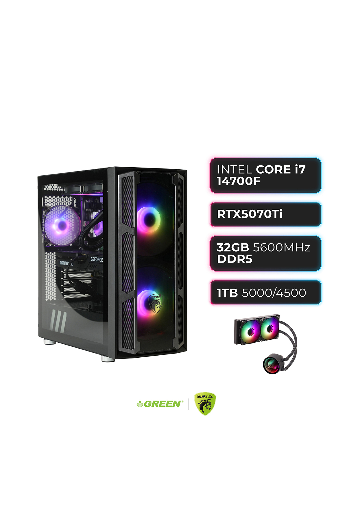 Green GRIFFIN G6 | RTX 5070TI | Intel i7-14700F | 32 GB DDR5 Ram
