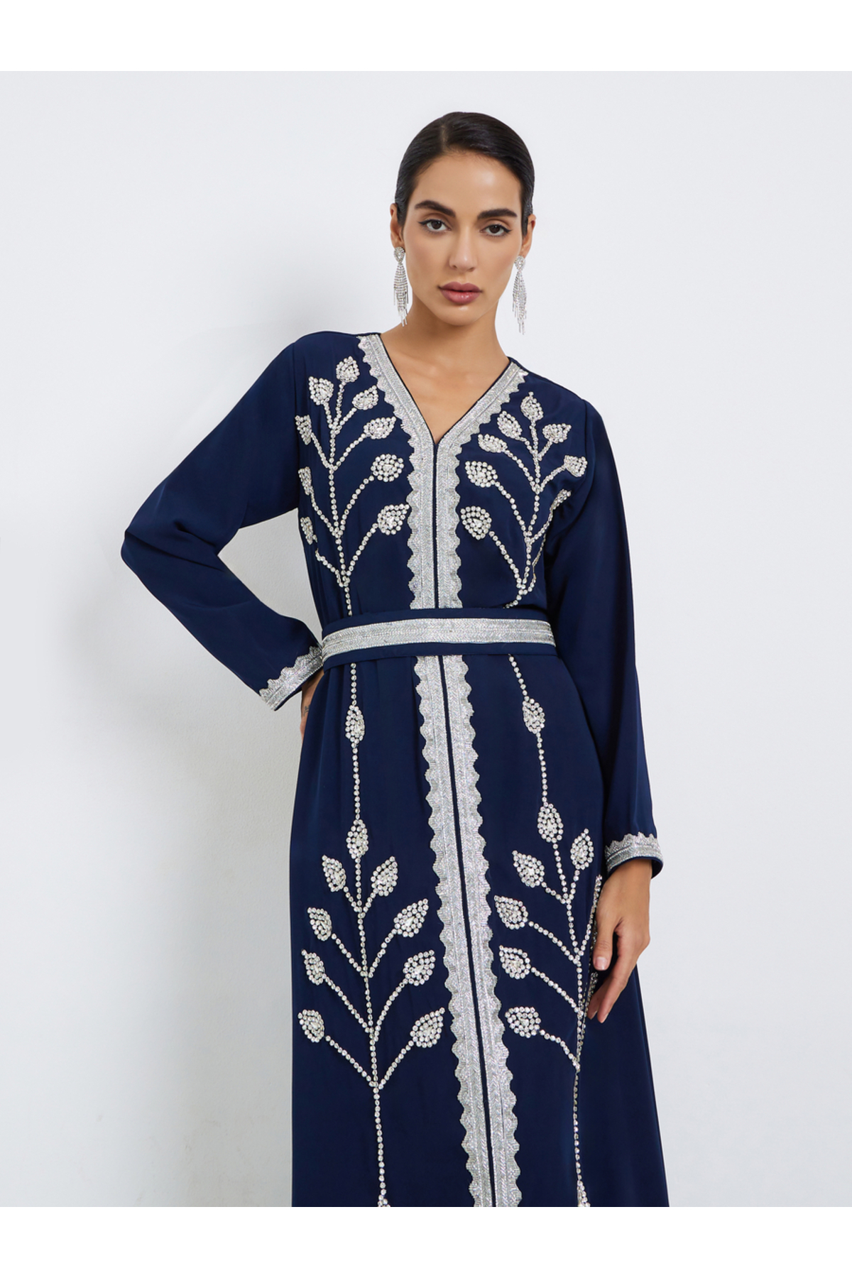 جلابيات نسائية مزينة حزام ربط