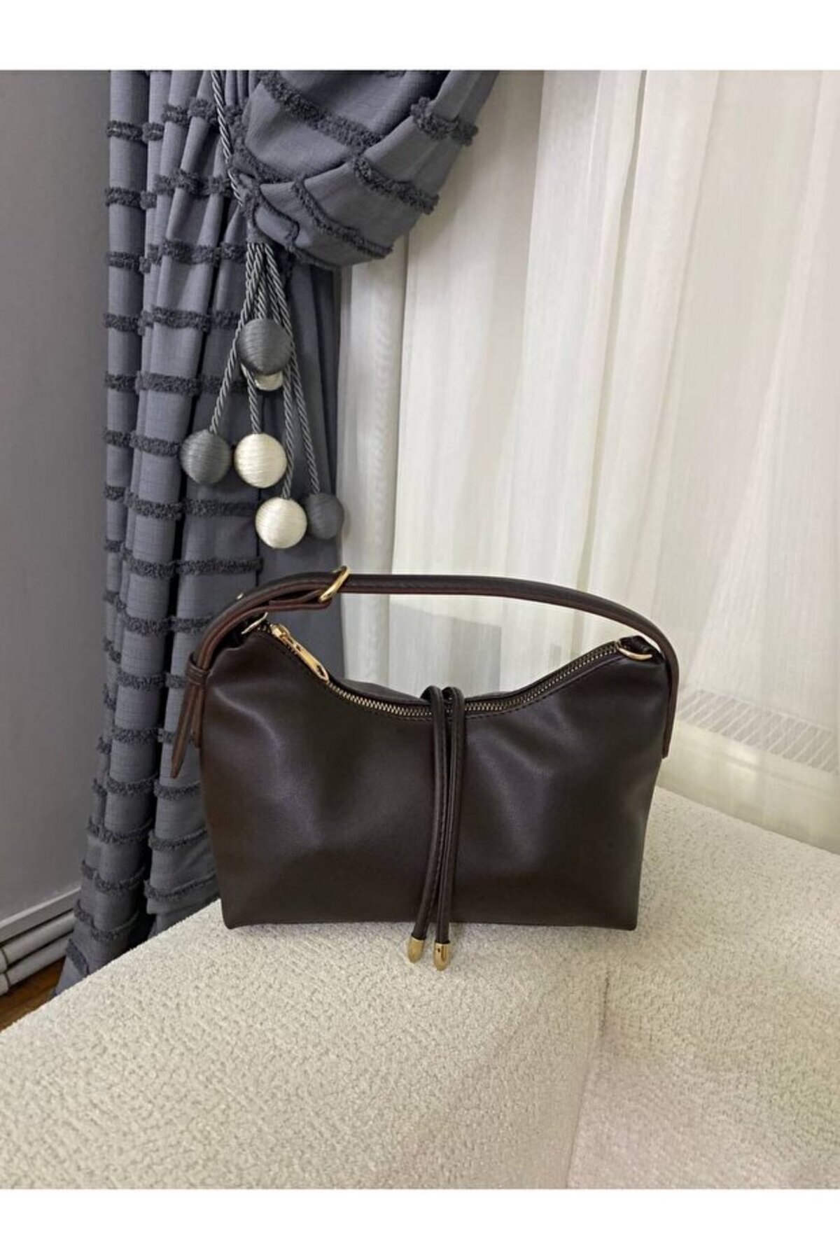 ZAYLE Kadın Mini Boy Bağ Detaylı Uzun Çapraz Askılı El & Omuz Çantası