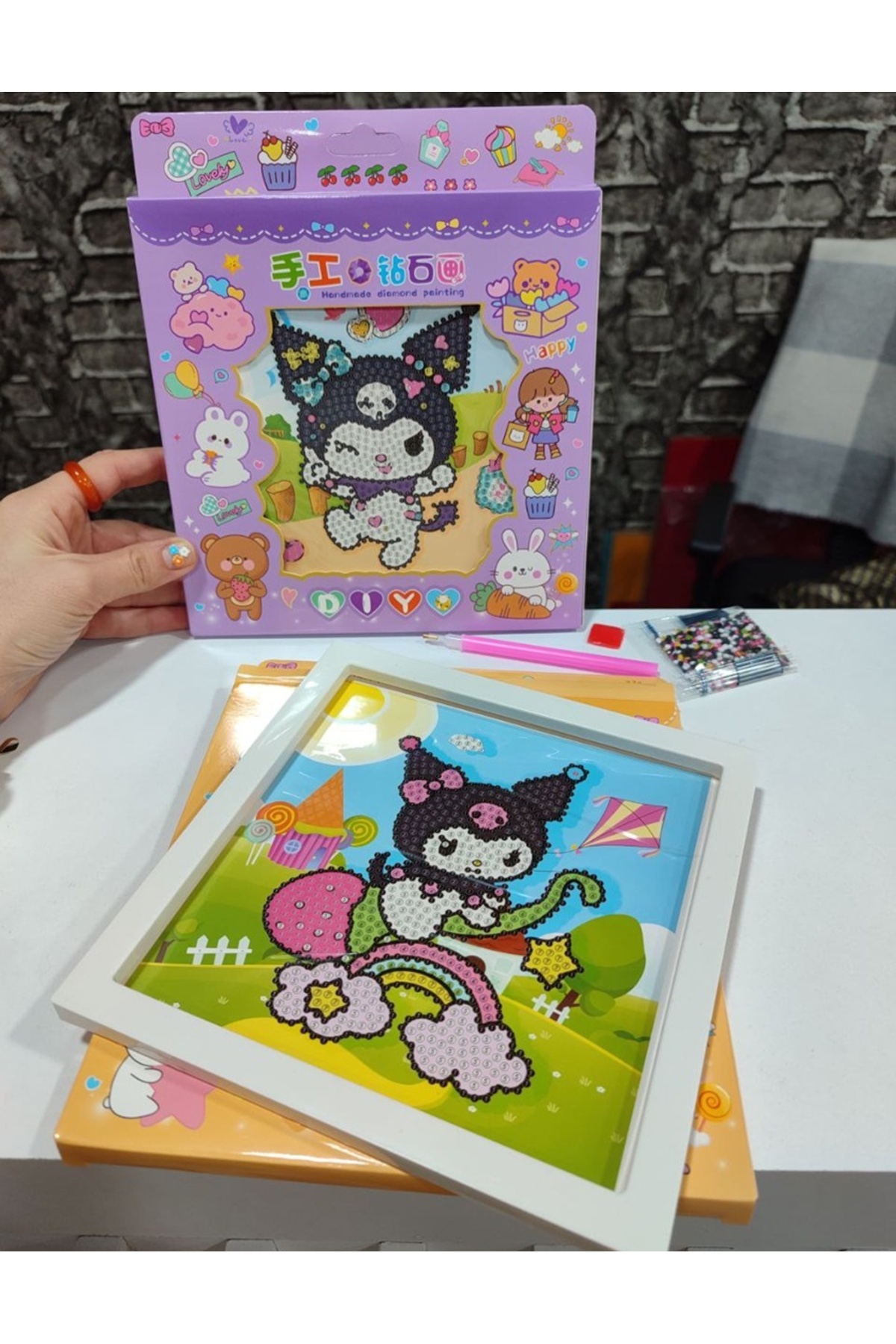 senacacollection Kuromi Elmas Dizme Boyama Seti 18x18 cm 1 ADET
