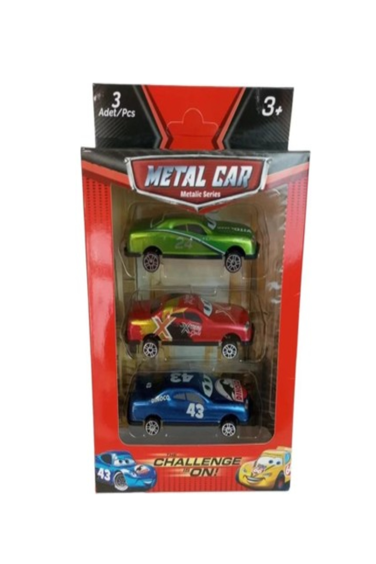 Pofika Şimşek Mcqueen Cars Oyuncakları 3'lü Cars 3 Metal Figürlü