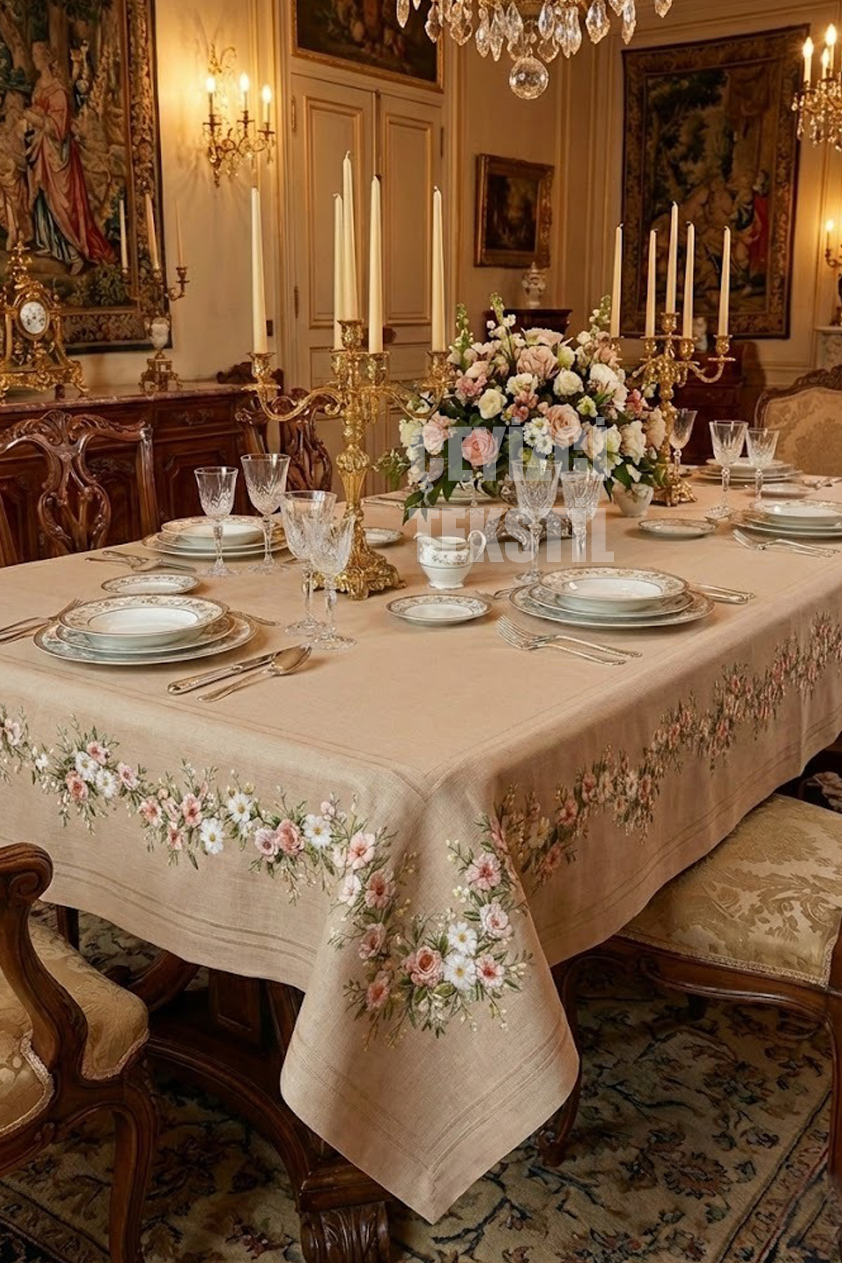 Çt Çeyizci Tekstil Stolnjak , Digitalna štampa komad križića jednostruki Stol...