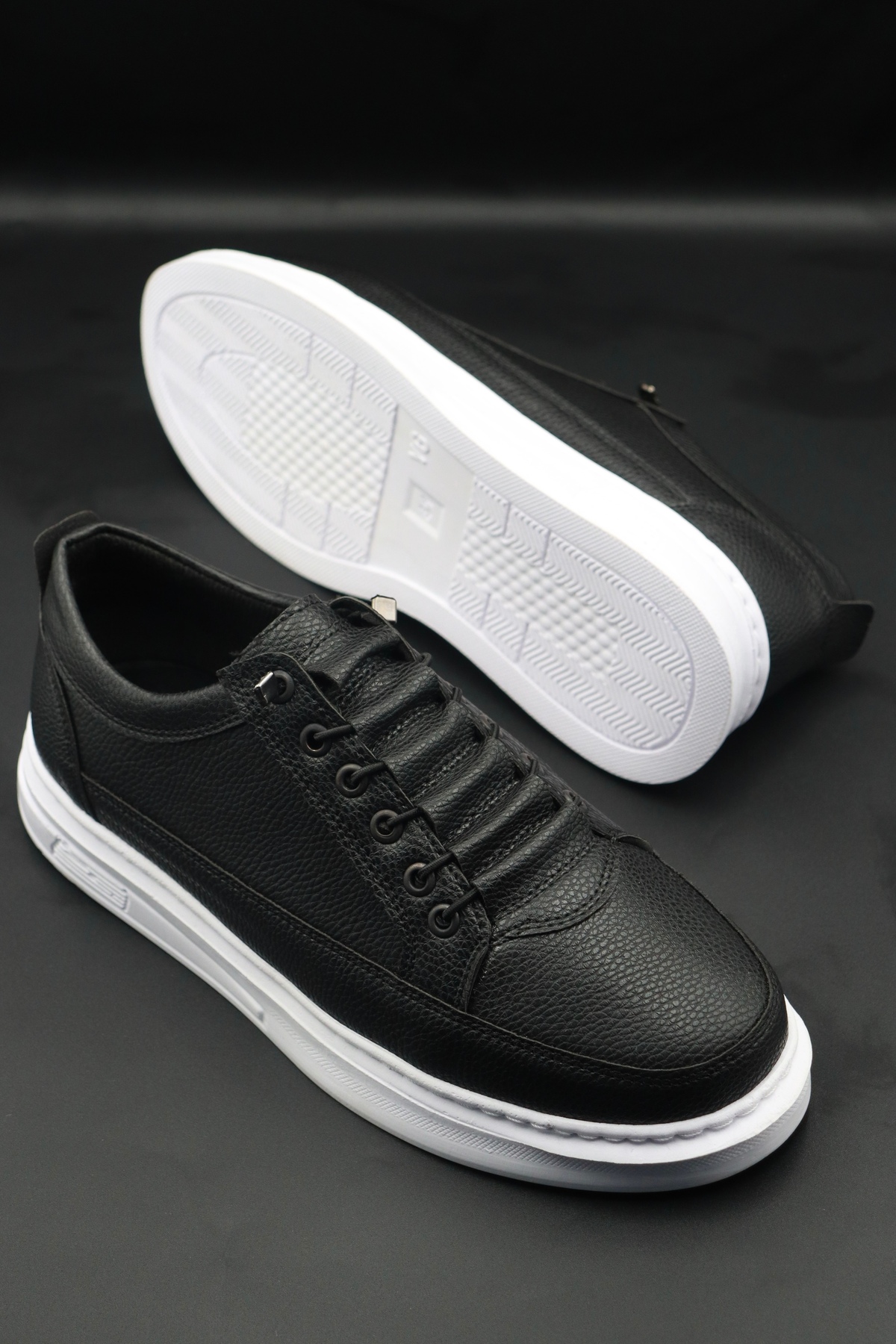 Sanvio Tarzkar  Erkek Siyah Günlük Esnek Rahat Dikişli Hafif Dikişli Taban Yürüyüş Garantili Klasik Ayakkabı