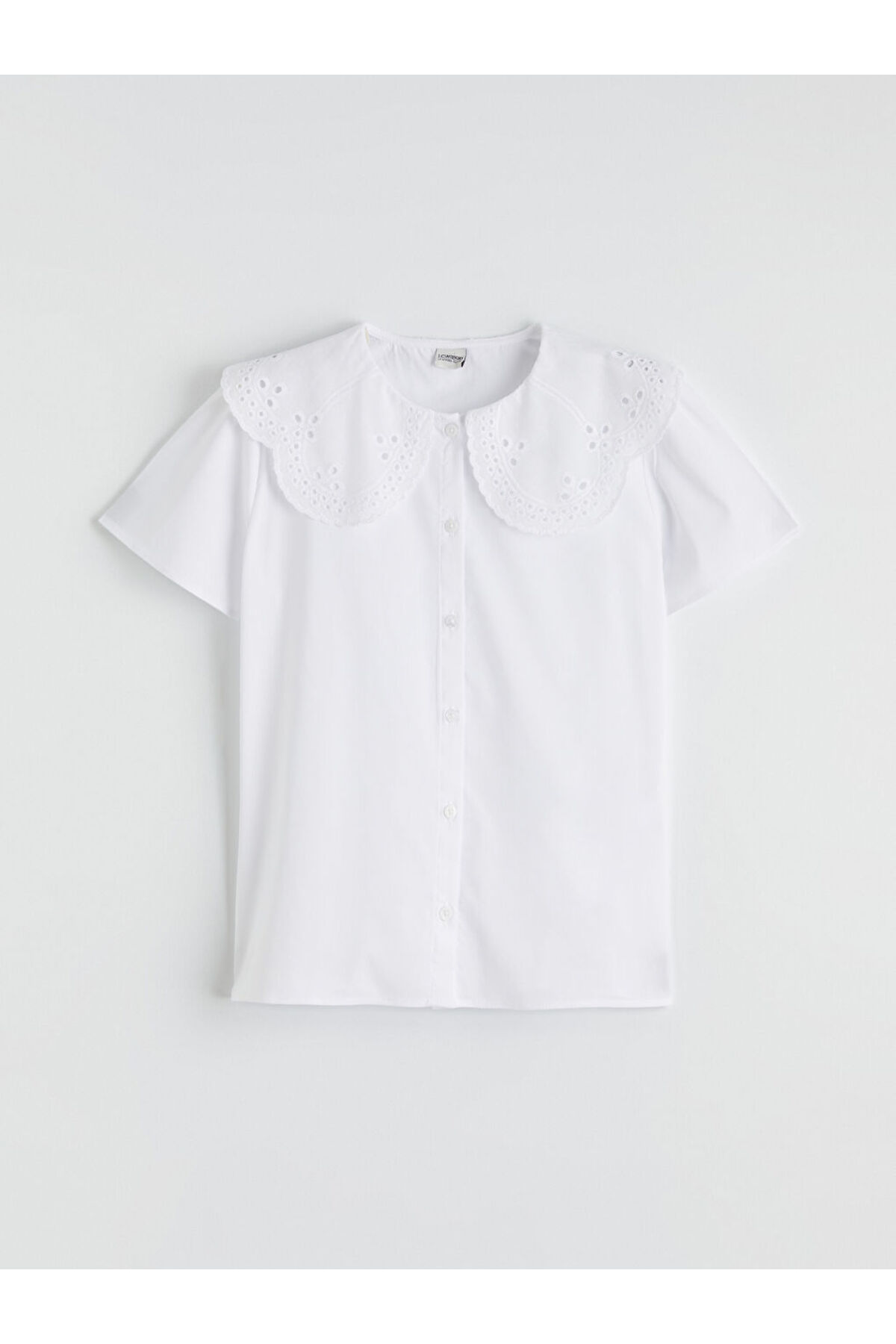 LC Waikiki LCW Kids Beyaz Bebe Yaka Kız Çocuk Poplin Gömlek fotoğrafı 2 (önizleme)