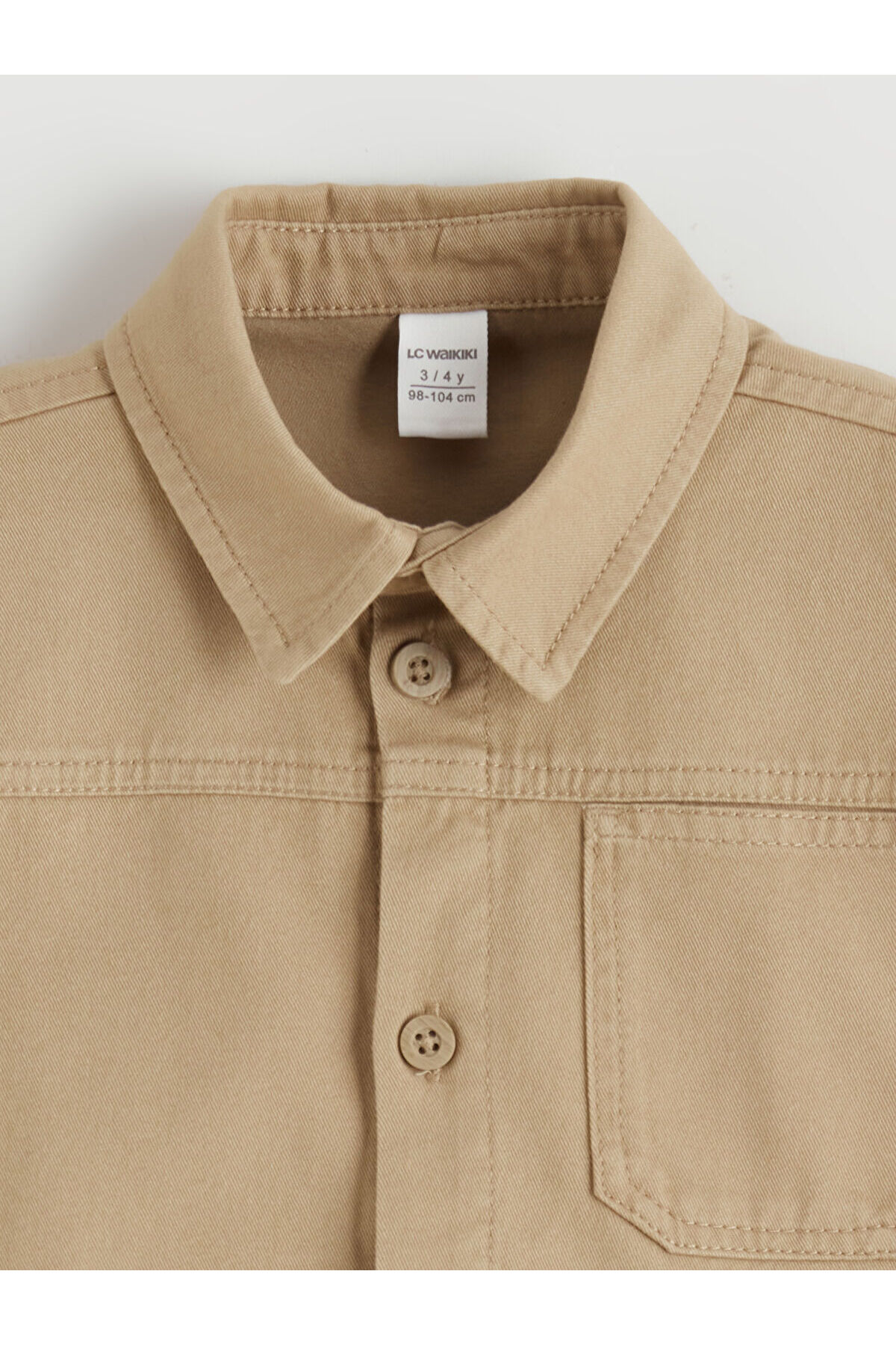 LC Waikiki Elsiva Collection Bej Erkek Çocuk Gabardin Gömlek ve Pantolon fotoğrafı 3 (önizleme)