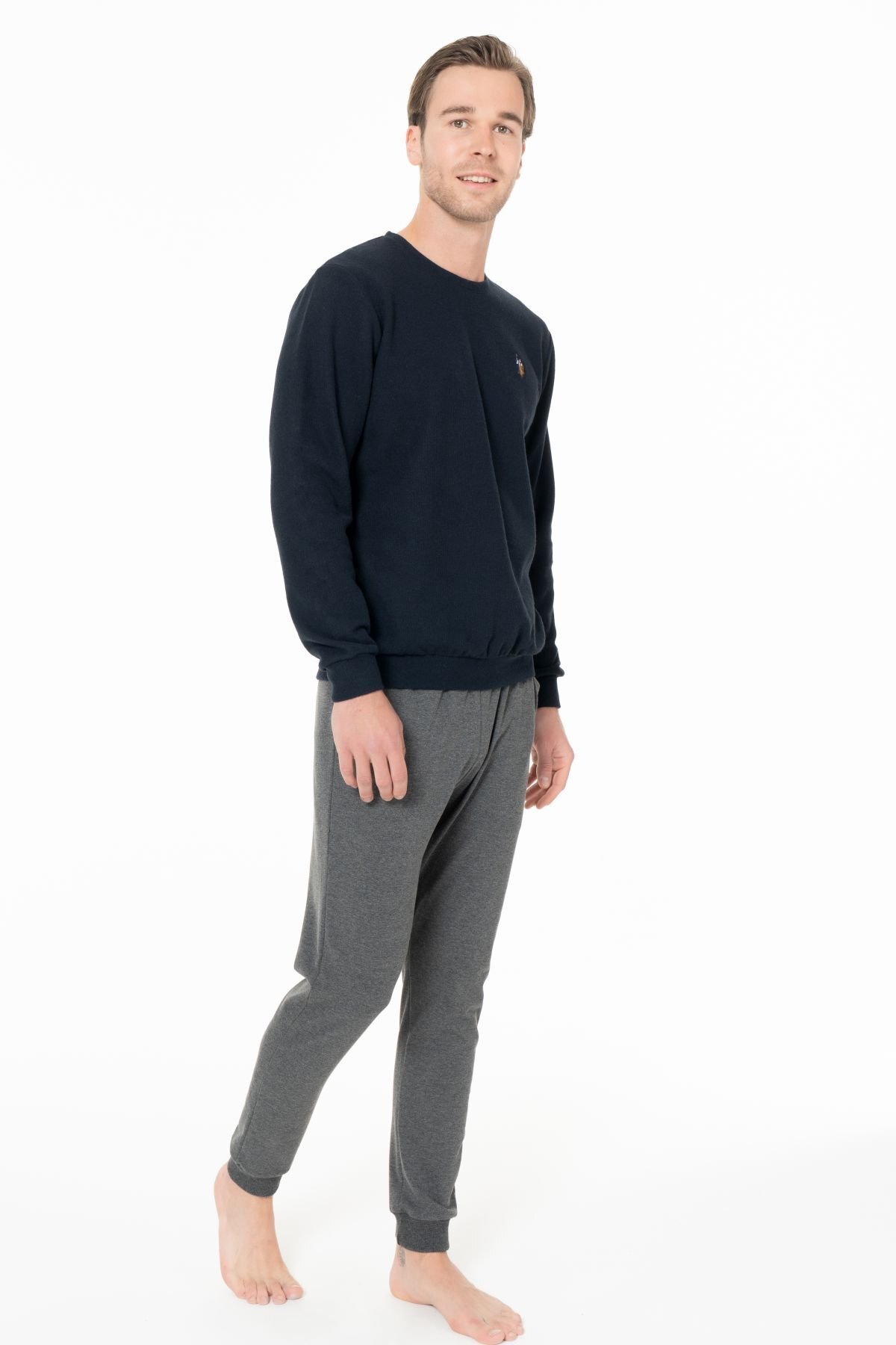 ست پیژامه و لباس خواب مردانه یقه گرد | یو اس پولو U.S. Polo Assn. USPOLO18995EKPT TR - تصویر 3