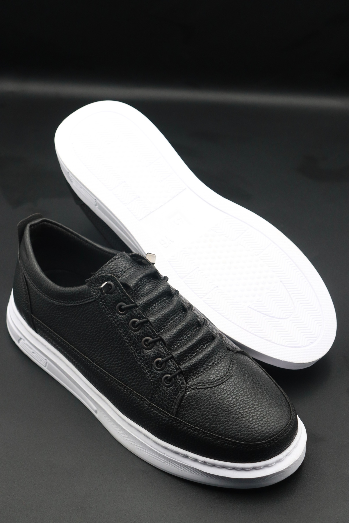 Sanvio Tarzkar  Erkek Siyah Günlük Esnek Rahat Dikişli Hafif Dikişli Taban Yürüyüş Garantili Klasik Ayakkabı - Görsel 5