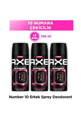 Axe Erkek Deodorant Number 10 Body Spray Limited Edition 150 ml X3