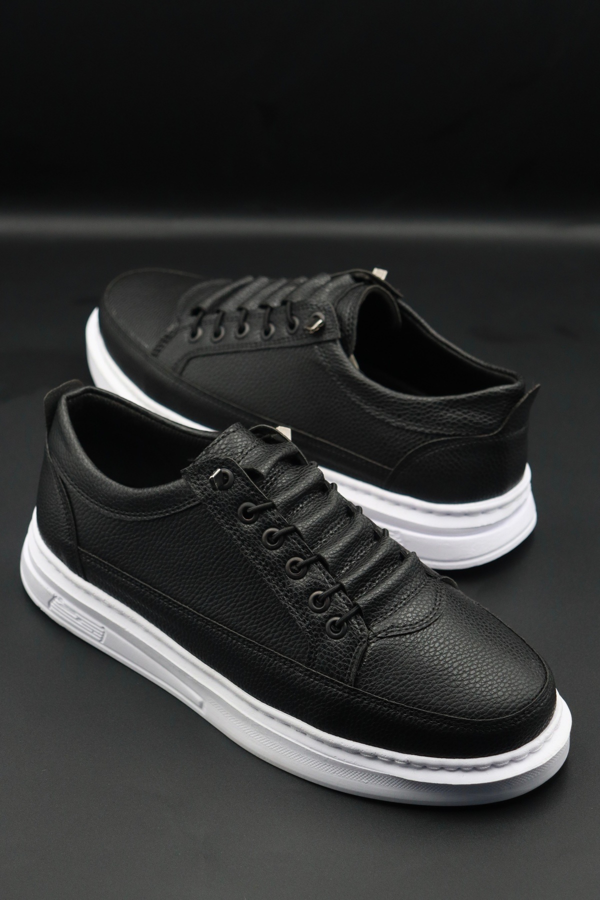 Sanvio Tarzkar  Erkek Siyah Günlük Esnek Rahat Dikişli Hafif Dikişli Taban Yürüyüş Garantili Klasik Ayakkabı - Görsel 7