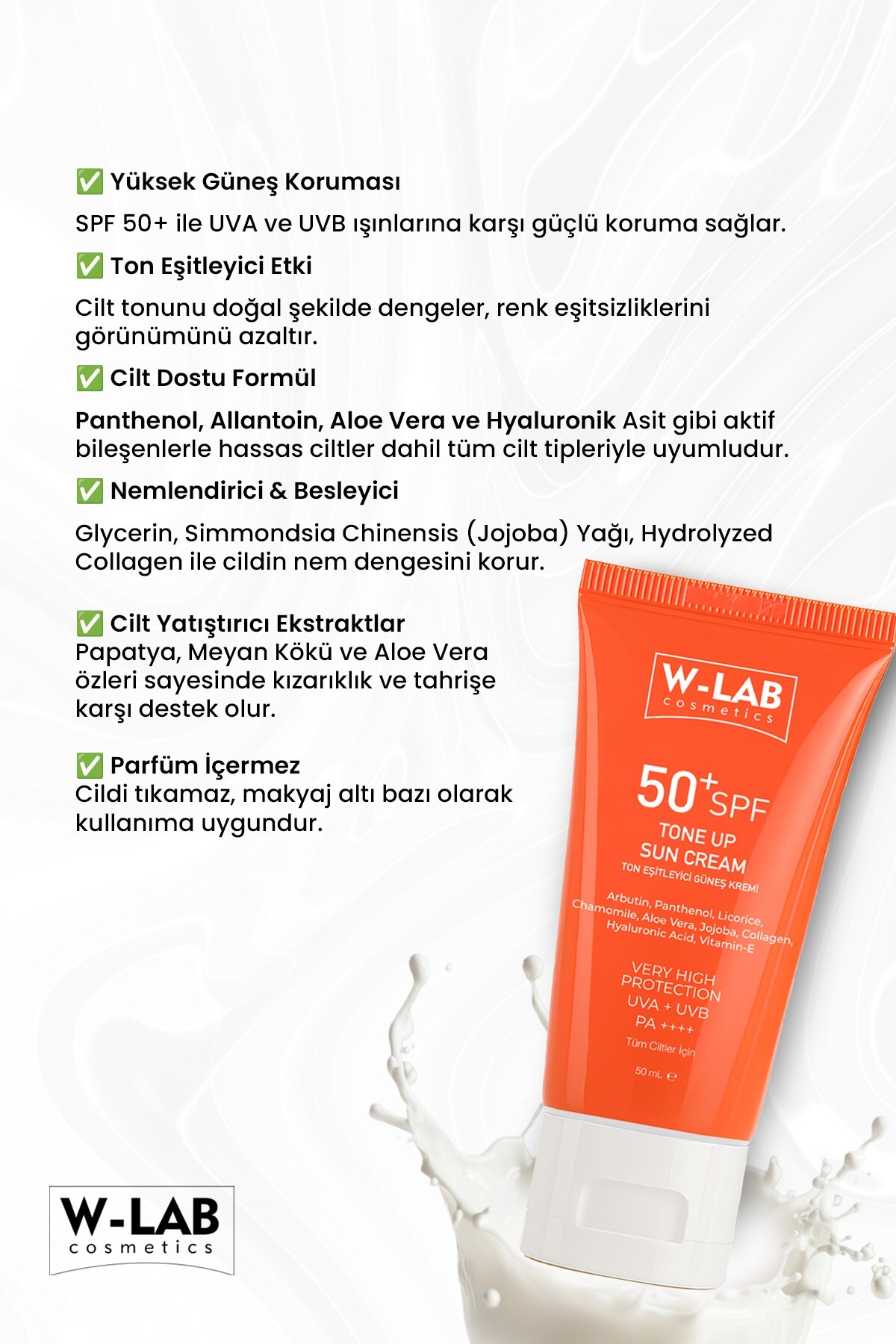 Tone UP Ton Eşitleyici Güneş Kremi 50+SPF 50 ml. — WLAB-U-336 — تصویر 5 از 5