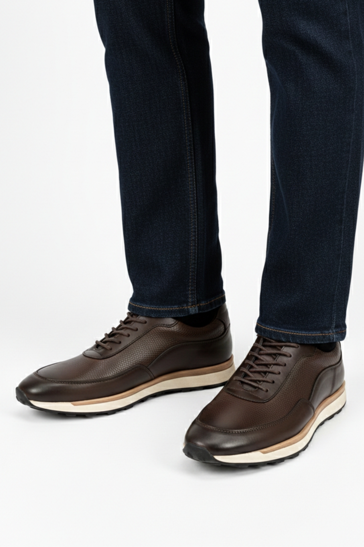 LUSIVE  %100 Hakiki Deri Kahverengi Bağcıklı Rahat Günlük Erkek Ayakkabı LUASS28AL0041 - Görsel 3