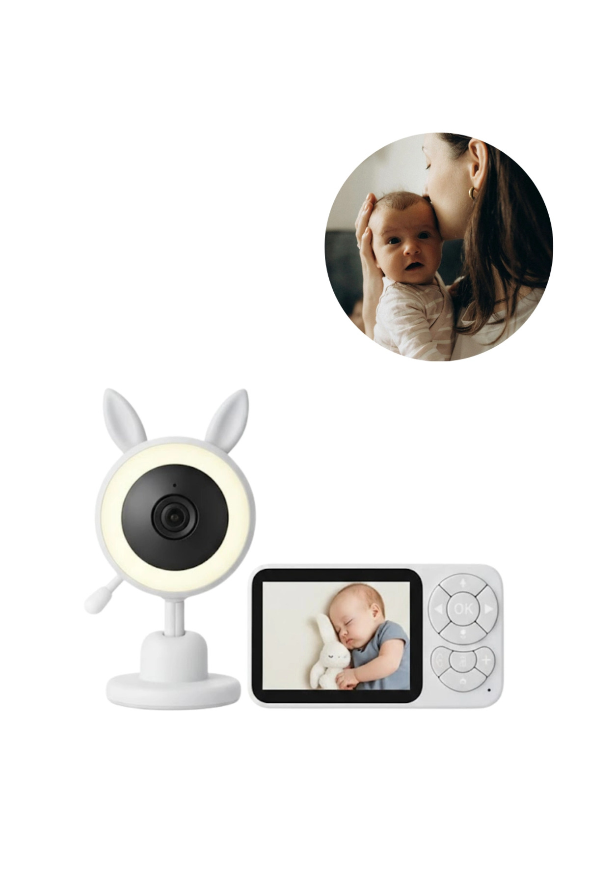 Eco Lounge Gece Görüşlü Bebek Telsizi Besleme Hatırlatıcılı LCD Ekran fotoğrafı 5 (önizleme)