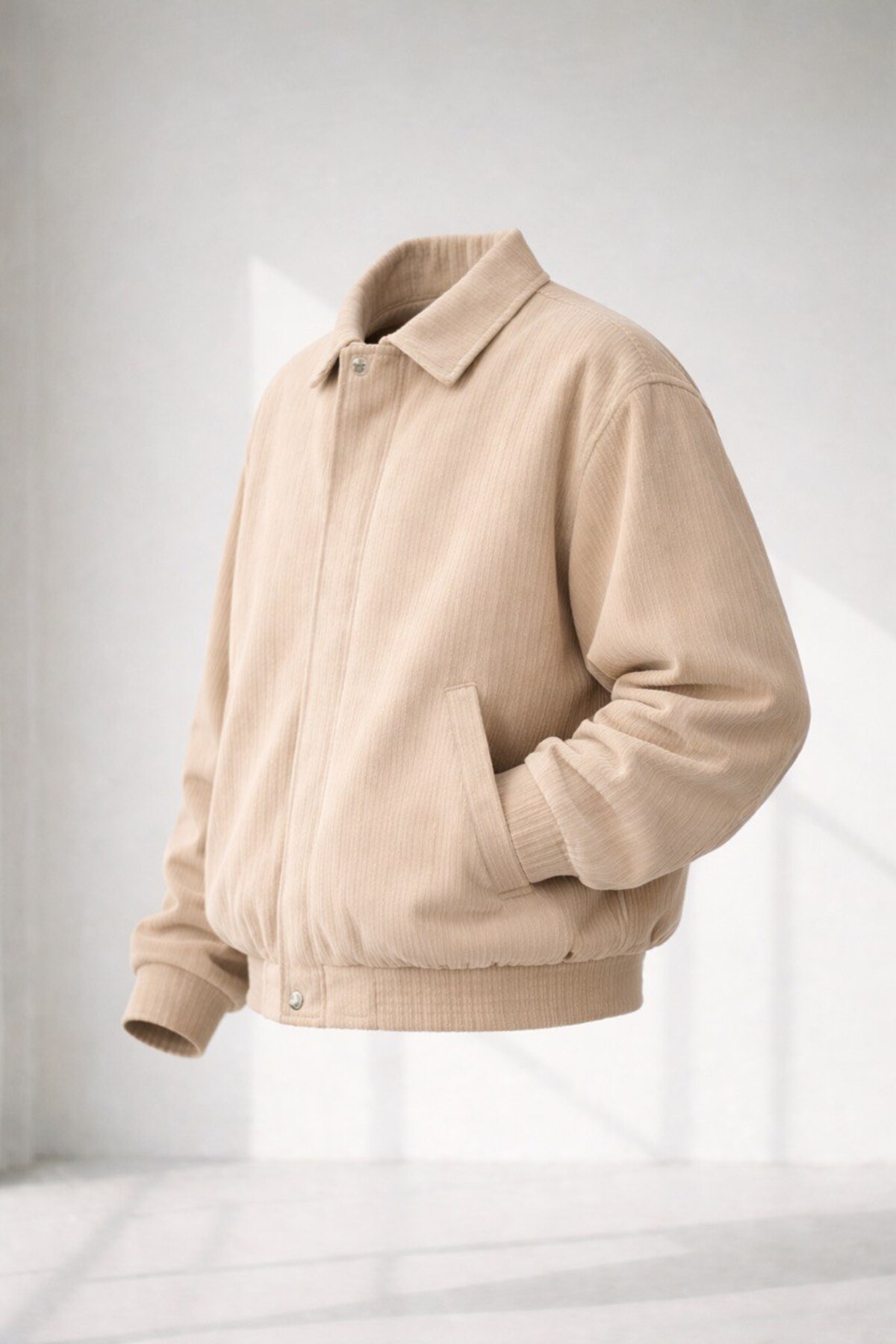 Loose Pattern Oversize Textured Fabric Jacket
