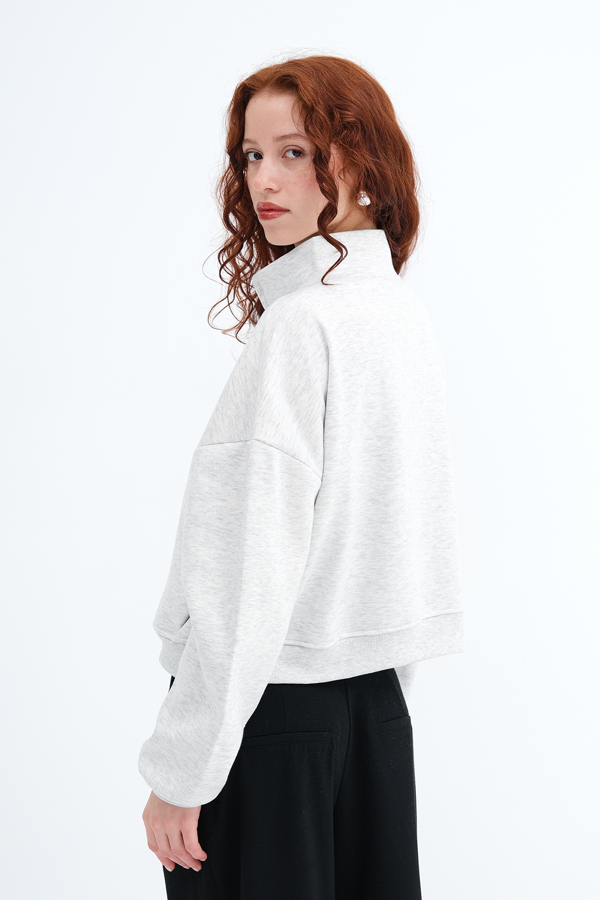 Addax Simli Şardonlu Sweatshirt H12705 görsel 6