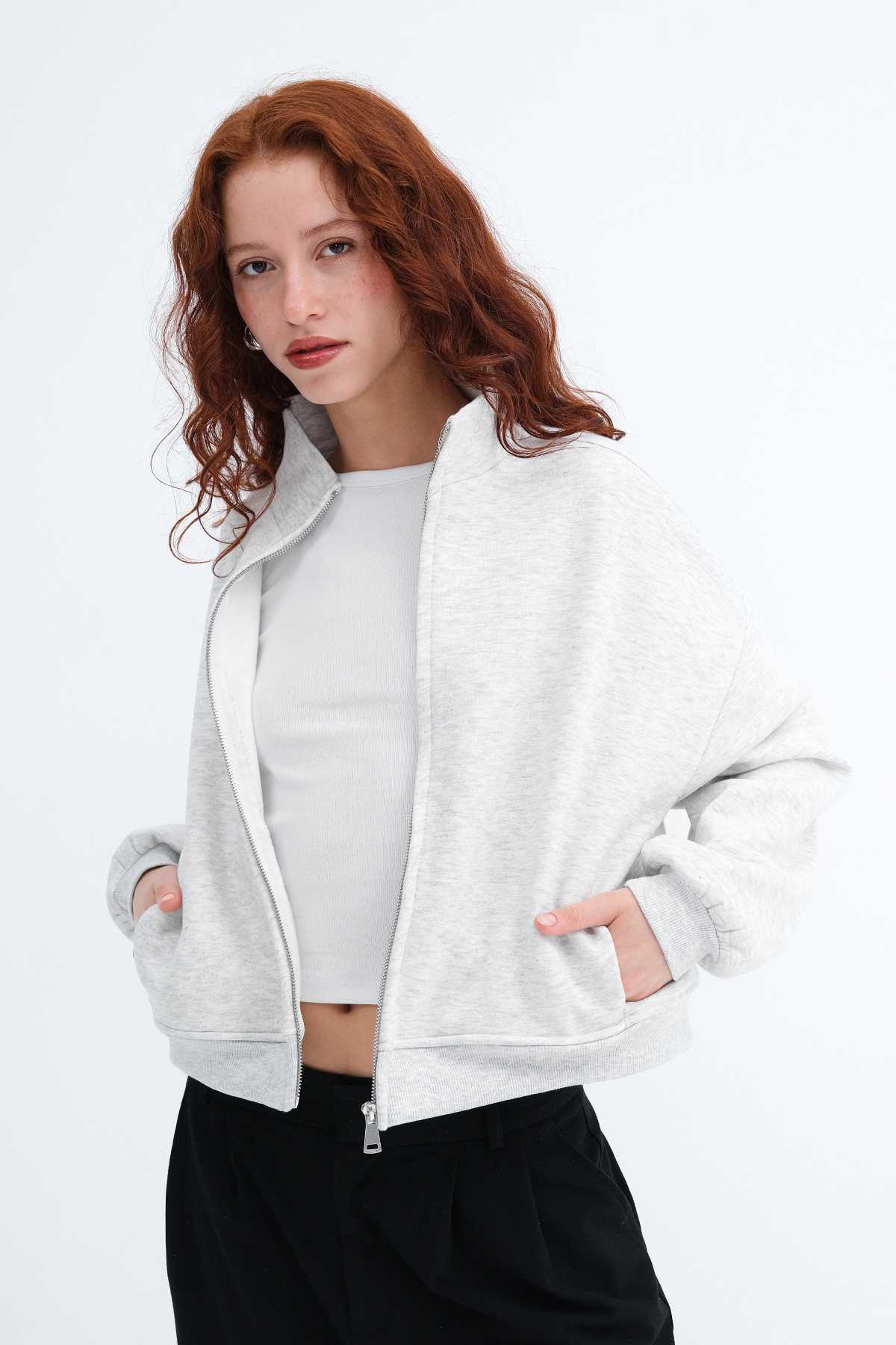 Addax Simli Şardonlu Sweatshirt H12705 görsel 2