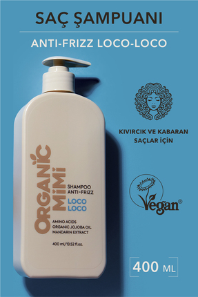 ORGANİC MİMİ Kıvırcık Saç Şampuanı LOCO-LOCO Kabaran Saçlar için Nemlendirici...