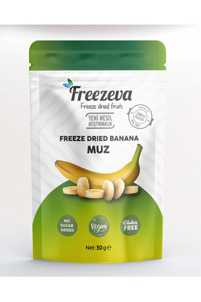 Freezeva Dondurularak Kurutulmuş Muz 30 gr - Freeze Dried Muz Kuru Meyve Cipsi