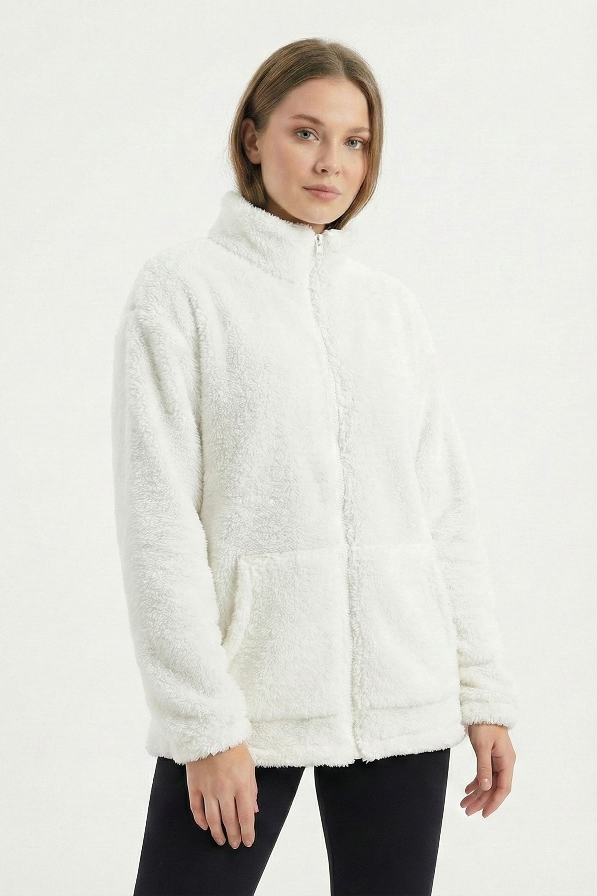 Women's WELLSOFT Zippered ECRU FLEECE