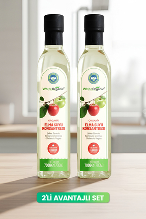White Organic Organik Elma Suyu Konsantresi 700 Gr 2 Adet Glütensiz Vegan Şek...