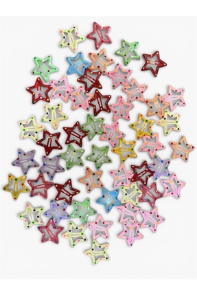 Store 10 Adet Benekli Karışık Renkli Yıldız Çıtçıt Toka 🎀