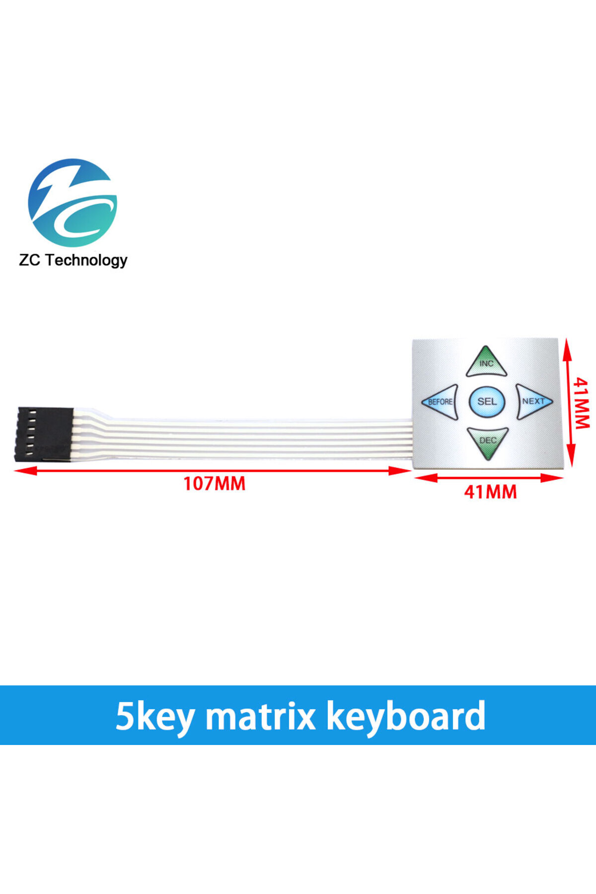 Choice 5key-matrix-keyboard 1*2 3 4 5 6 8 Key Button Membrane Switch 3* ...