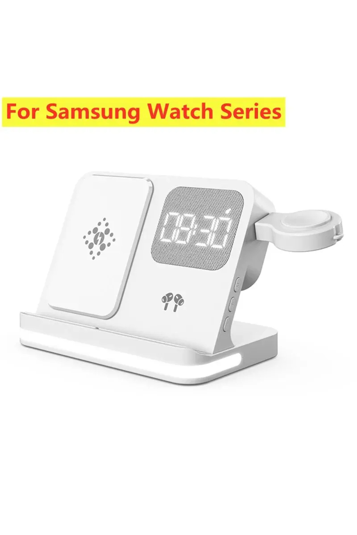 حامل شاحن لاسلكي أبيض من سامسونج، متوافق مع أجهزة...