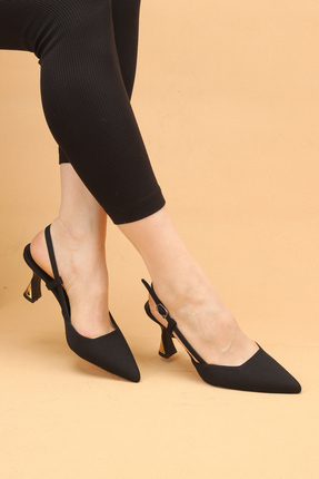 Nilsa Shoes Kadın İnce Topuklu Saten Abiye Ayakkabı Topuklu Ayakkabı